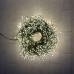 Светодиодная гирлянда Кластер 1440 микро огней Теплый белый свет Зеленый провод 9 м